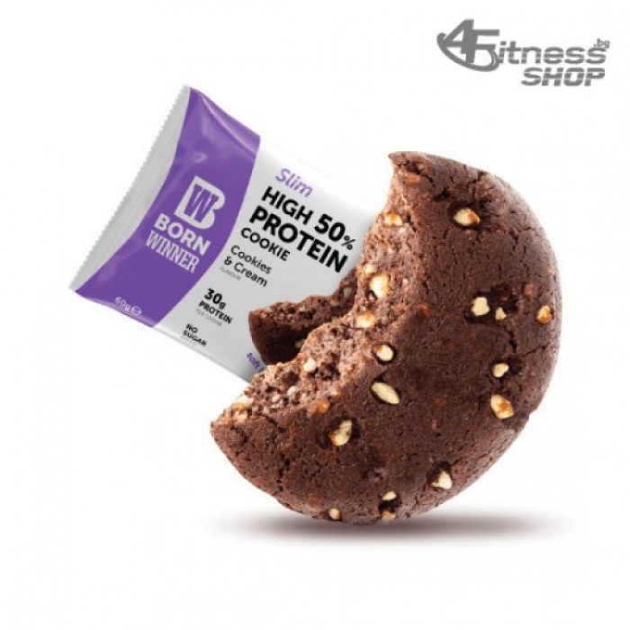 BORN WINNER Slim High 50% Protein Cookie Cookies & Cream 60 гр